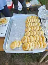 At Deokcheon-ri Village, visitors can take part in a competition making gireum tteok, or stir fry rice cake. [YIM SEUNG-HYE]