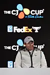 Rory McIlroy of Northern Ireland talks at a press conference prior to the start of the CJ Cup at Congaree Golf Club on Wednesday in Ridgeland, South Carolina. [GETTY IMAGES]