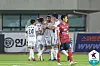 Hungarian footballer Martin Adam of Ulsan Hyundai, fourth from left, celebrates after scoring in a match against Gimcheon Sangmu at Gimcheon Sports Complex in Gimcheon, North Gyeongsang on Sunday. [YONHAP]