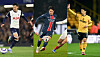From left: Tottenham Hotspur's Son Heung-min, Paris Saint-Germain's Lee Kang-in and Wolverhampton Wanderers' Hwang Hee-chan  [AP; AFP/YONHAP]