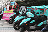 Baedal Minjok motorcycles lined up in Songpa where the developer Woowa Brothers' headquarters is located in March 2021. Germany's Delivery investment in buying Baemin was the biggest FDI in the first quarter of this year. [YONHAP]