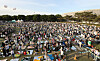 Hundreds of people watch a concert on s spring day in Olympic Park in Songpa District, southern Seoul, Saturday afternoon.  [NEWS1]