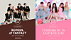The poster for SF9, left, and (G)I-DLE's fan call event. [NC, KLAP]