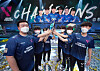 Vision Strikers pose for the cameras with their newest trophy in hand. [RIOT GAMES]