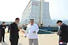 North Korean leader Kim Jong-un visits the Mount Kumgang tourist resort in an undated photo released by the Korean Central News Agency on Oct. 23, 2019. The rust-covered Haegumgang Hotel is seen in the background. [YONHAP]