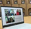 Silvia Costantini, Counsel General of Italy in Montreal and Vice President of the Diplomatic Women Association share advice to the ambassador for a day during a meeting held via video stream. [EMBASSY OF ITALY]