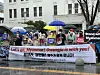 Citizens of Gwangju hold a rally supporting democracy in Myanmar in May 18 Democracy Square in Gwangju, South Jeolla on Saturday. [SEO JI-EUN]