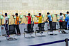 Athletes compete in the men's team 10-meter air pistol contest at the Hangzhou Asian Games held at Fuyang Yinhu Sports Center in Hangzhou, China on Thursday. [XINHUA]