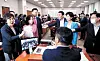 United Future Party lawmakers complain to Chairman Yun Ho-jung of the Legislation and Judiciary Committee about his attempt to hold a vote on controversial tenant protection bills without deliberation. [YONHAP]