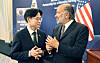 Korean Industry Minister Kim Jung-kwan and U.S. Commerce Secretary Howard Lutnick on Aug. 25. [MINISTRY OF TRADE, INDUSTRY AND ENERGY]