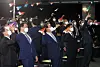 President Yoon Suk-yeol, third from left, and SK Group Chairman Chey Tae-won, second from left, fly paper airplanes in Busan in April, wishing that the port city will be selected as a host city of World Expo 2030. [NEWS1]
