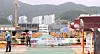 Workers oversee Daewoo Shipbuilding & Marine Engineering's shipyard in Geoje, South Gyeongsang, on Monday. [YONHAP]