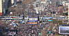 Police buses are parked in Gwanghawmun area to control movement of political protesters in central Seoul on March 8. [YONHAP]