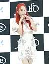 Singer Nicole at a press conference for her new EP 'YOU.F.O' at Crest72 in Jung District, central Seoul, on Tuesday. [NEWS1]