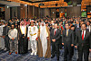 Sami M. Alsadhan, ambassador of Saudi Arabia to Korea, fourth from front right, and Won Hee-ryong, minister of land, infrastructure and transport, third from front right, celebrate the 93rd anniversary of the unification of Saudi Arabia at the Four Seasons Seoul on Friday. [PARK SANG-MOON]