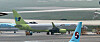 A Jin Air plane parked at Gimpo International Airport in May. The budget carrier is resuming a flight connecting Jeju and Xi’an, China, starting Thursday. [NEWS1]