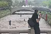 A trail path along the Cheonggye Stream in central Seoul is flooded by rain on Wednesday, a day when heavy rain advisories have been issued. [NEWS1]