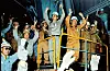 Former Posco Chairman Park Tae-joon, center, cheers with employees after the first production of crude steel at its Pohang No. 1 blast furnace in 1973. [POSCO]