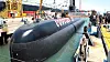 The second of three 1,400-ton military submarines ordered by the Ministry of Defense of Indonesia is seen during a delivery ceremony at Daewoo Shipbuilding & Marine Engineering's shipyard at Geoje, South Gyeongsang, on April 25, 2018. [NEWS1]