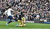 Tottenham's Son Heung-min scores his team's third goal in a Premier League game against Newcastle at Tottenham Hotspur Stadium in London on Sunday. [EPA/YONHAP]