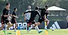 Son Heung-min, right, warms up with the Korean national team during a training session at Al Egla Training Site in Doha, Qatar on Wednesday. Korea will play its first match against Uruguay on Thursday. [AP/YONHAP]