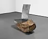 Stone & Steel Bench, 2025 by Park Won-min for Carpenter's Workshop Gallery at 'Illuminated' by Design Miami.In Situ in Seoul [ISABELLA SZUKILOJC]