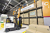 A hydrogen fuel cell-powered forklift that will be used at Coupang's fulfillment center in Mokcheon, South Chungcheong. [COUPANG]