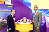 Merck Korea Managing Director Kim Woo-kyu, left, and Merck Electronics Chief Commercial Officer Anand Nambiar pose for a photo at Semicon Korea 2025. [MERCK KOREA]