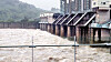 Water discharged from a dam on the Imjin River in Yeoncheon County, Gyeonggi on June 29, 2022 [YONHAP]