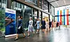 Air France employees walk down the aisle wearing the French air carrier’s stewardess uniforms from the past at the Embassy of France to celebrate the 40th anniversary of the airline’s Korea-France service in Seodaemun District, western Seoul, on Thursday. [YONHAP]