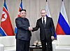 North Korean leader Kim Jong-un in meeting Russian President Vladimir Putin in Vladivostok in 2019. [YONHAP]