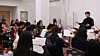 Members of amateur orchestra club, Esaos, practice Brahms’ pieces for a freshmen welcome concert. [PARK YE-EUN]