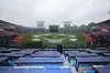 Jamsil Baseball Stadium stands empty on July 31 after heavy rain caused a game between the LG Twins and KT Wiz to be postponed. [YONHAP]