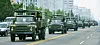 A photo released by state-run Rodong Sinmun newspaper on Sunday shows a convoy of North Korean army trucks delivering medical supplies in Pyongyang. North Korean leader Kim Jong-un ordered the deployment of the country's military to ensure a stable distribution of necessary medicines and other materials through pharmacies in response to hoarding, black market medicine sales and other illegal activities. [NEWS1]
