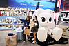 Shinsaegae Duty Free's new brand character Bani, in collaboration with fashion brand Off-White, is displayed at a pop-up store in Jung District, central Seoul. [NEWS1]