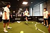 Eric Dier, center, takes part in a Tottenham Hotspur Global football development session with young adults from ChildFund Korea on Monday in Yangcheon District, western Seoul. [TOTTENHAM HOTSPUR]