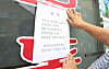 A realtor in downtown Seoul posts a notice about going on strike on Aug. 19 to protest the government's decision to cut commissions on property purchases. [NEWS1]