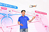 Kim Jong-yoon, CEO of Yanolja Cloud, speaks during a press conference on the future vision of InterparkTriple, Interpark's rebranded name following its merger with Triple, on Tuesday at the Fairmont Ambassador Seoul in Yeouido, western Seoul. [INTERPARKTRIPLE]