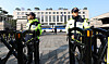 Two police officers guard the front gate of the Constitutional Court in Jongno District. central Seoul on March 10. [NEWS1]