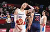 Park Ji-su reacts after losing to Serbia 65-61 during a women's preliminary round basketball game at the 2020 Summer Olympics on Aug. 1 in Saitama, Japan. [YONHAP]