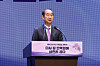 Prime Minister Han Duck-soo delivers a speech on Thursday at the Sejong Center for the Performing Arts in Jongno District, central Seoul. [YONHAP]