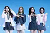 Girl group Hearts2Hearts poses for photos during a showcase held on Feb. 24 at Yes24 Live Hall in eastern Seoul for the release of its first single “The Chase.” [DANIELA GONZALEZ PEREZ]