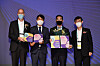 From left, Michael Heckmeier, executive vice president of Merck, Kang Suk-ju, professor of electric engineering at Sogang University, Noh Yong-young, professor of chemical engineering at Postech and Kim Woo-kyu, managing director of Merck Korea. [MERCK KOREA]