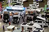Visitors to the 2020 Korea Camping Car Show hosted by the Korea Recreation Vehicle Industry Association look at various camping cars on Thursday at Busan Exhibition and Convention Center in Haeundae District, Busan. With a total of 390 booths, 38 companies are participating in the event for four days until Sunday, showing off RVs, trailers and various camping items. [YONHAP]