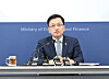 Finance Minister Choi Sang-mok speaks at a press conference at the government complex in Sejong on Friday. [MINISTRY OF ECONOMY AND FINANCE]