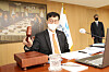 Bank of Korea Gov. Rhee Chang-yong at a monetary policy board meeting held in central Seoul on Wednesday [BOK]