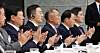 Samsung Electronics Executive Chairman Lee Jae-yong, first from the right, attends the Korea-Japan business roundtable with other heads of Korean conglomerates held in Tokyo on March 17. [YONHAP]