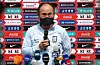 Olympic team head coach Kim Hak-bum answers questions before U-23 team training resumes at Paju National Football Center in Paju, Gyeonggi on Tuesday. Kim now has one week before he needs to submit the final 18-man roster for the 2020 Tokyo Olympics, including three wildcards, by June 30. [NEWS1]