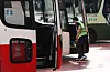 A public health worker disinfects a bus at the Seoul Express Bus Terminal in Seocho District, southern Seoul on Thursday ahead of the upcoming Chuseok holidays. [YONHAP]