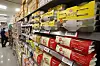 Packs of instant rice are displayed at a discount mart in Seoul. Rice prices in May increased 14.0 percent on year, according to Statistics Korea on Thursday. The increase drove up prices of other products that use rice. Instant rice prices increased by 3.2 percent on year. [YONHAP]